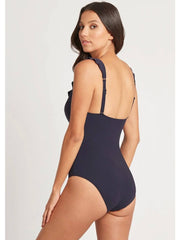 Sea Level Essentials Frill One Piece In Nightsky, view 2, click to see full size