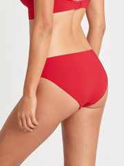 Sea Level Eco Essentials Regular Bikini Bottom In Red, view 2, click to see full size