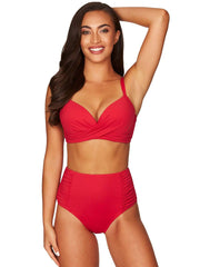 Sea Level Essentials Underwire Bra In Red, view 3, click to see full size