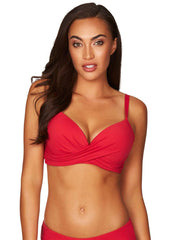 Sea Level Essentials Underwire Bra In Red, view 1, click to see full size