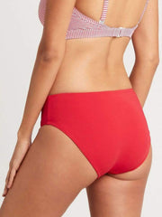 Sea Level Essentials Mid Bikini Bottom In Red, view 2, click to see full size