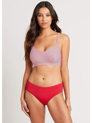 Sea Level Essentials Mid Bikini Bottom In Red, view 4, click to see full size