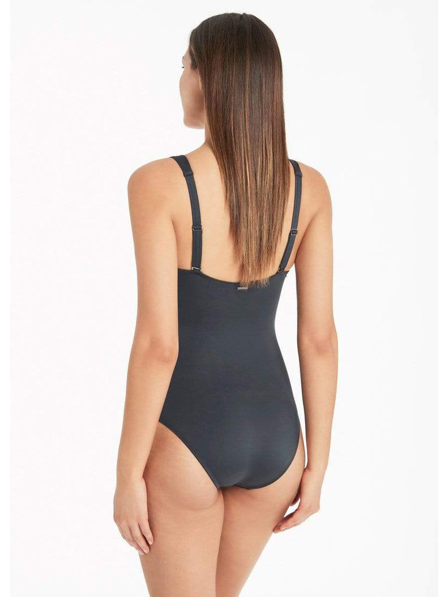 Sea Level Lola Shimmer Tank D/DD One Piece In Charcoal