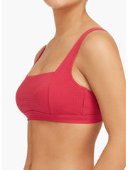 Sea Level Messina Square Neck Bra In Red, view 5, click to see full size