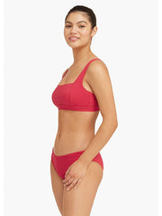 Sea Level Messina Square Neck Bra In Red, view 4, click to see full size