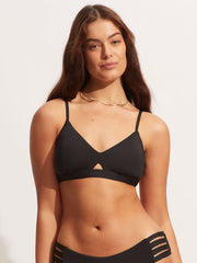 Seafolly Seafolly Collective Hybrid Bralette in Black, view 1, click to see full size