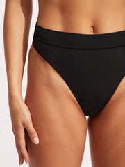 Seafolly Seafolly Collective High Rise Bottom in Black, view 4, click to see full size