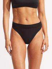 Seafolly Seafolly Collective High Rise Bottom in Black, view 1, click to see full size