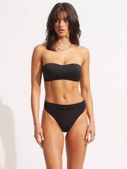 Seafolly Seafolly Collective High Rise Bottom in Black, view 3, click to see full size