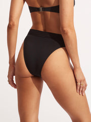 Seafolly Seafolly Collective High Rise Bottom in Black, view 2, click to see full size