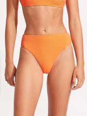 Seafolly Sea Dive High Rise Bottom in Tango, view 1, click to see full size