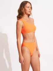 Seafolly Sea Dive High Rise Bottom in Tango, view 3, click to see full size