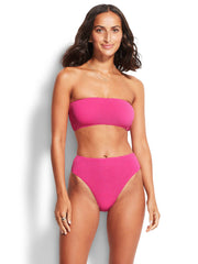 Seafolly Sea Dive Tube Top in Fuchsia Rose, view 4, click to see full size