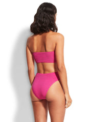 Seafolly Sea Dive Tube Top in Fuchsia Rose, view 2, click to see full size