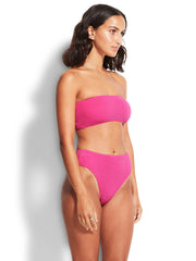 Seafolly Sea Dive Tube Top in Fuchsia Rose, view 3, click to see full size