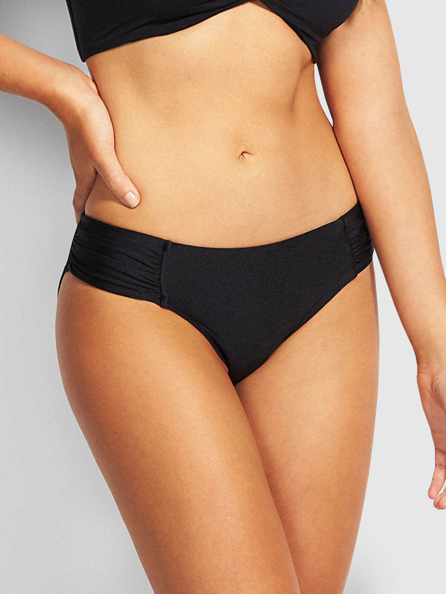 Seafolly Ruched Side Retro Black
