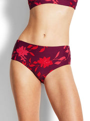 Seafolly Florence Wide Side Retro Boysenberry, view 1, click to see full size