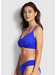 Seafolly Petal Edge D Cup Bralette Reflex Blue, view 3, click to see full size