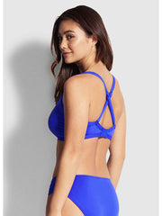 Seafolly Petal Edge D Cup Bralette Reflex Blue, view 2, click to see full size