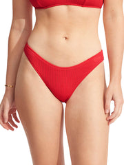 Seafolly Sea Dive High Cut Bottom In Chilli Red, view 1, click to see full size