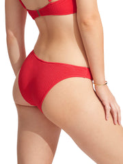 Seafolly Sea Dive High Cut Bottom In Chilli Red, view 2, click to see full size