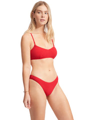 Seafolly Sea Dive High Cut Bottom In Chilli Red, view 4, click to see full size