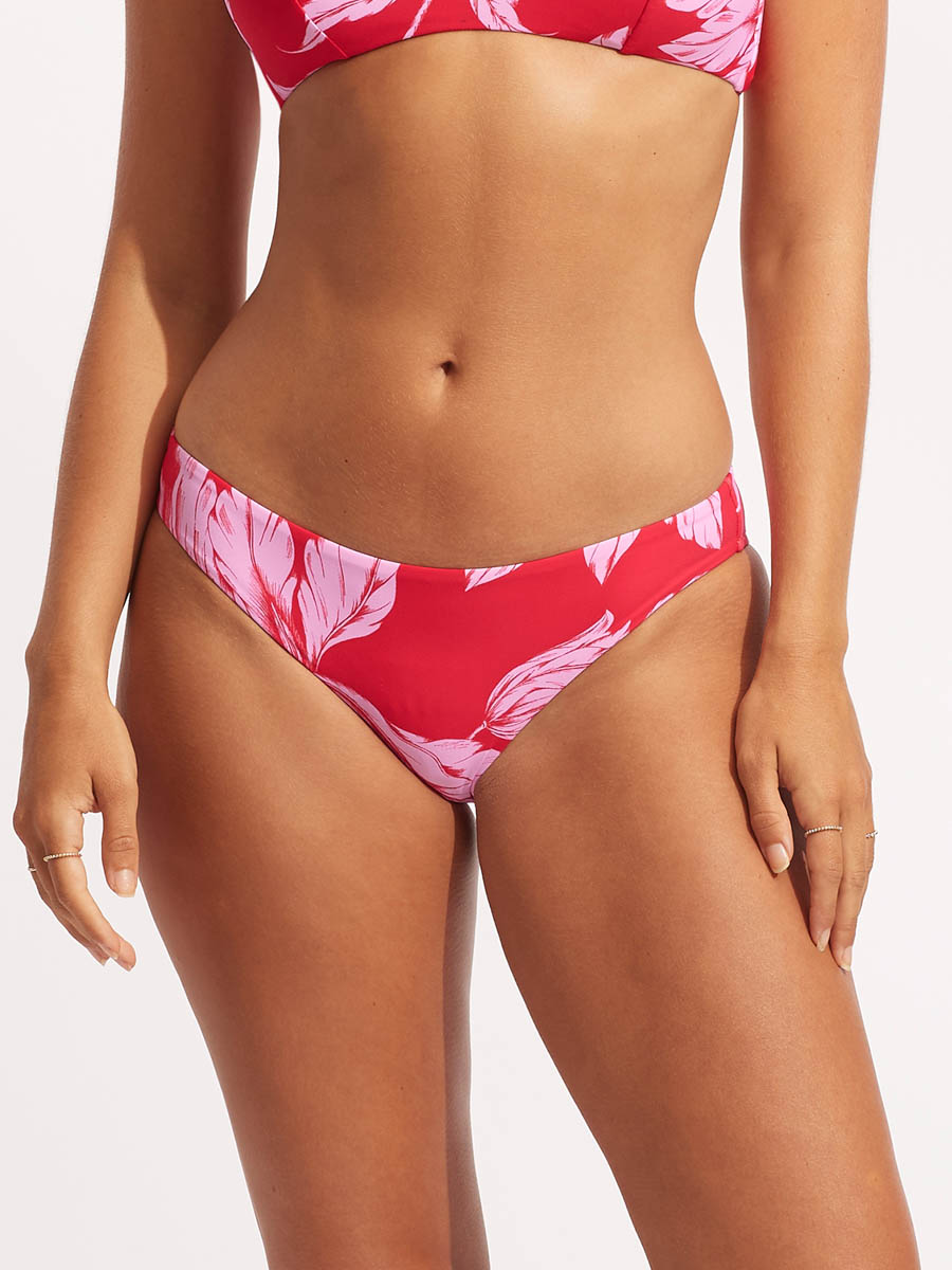 Seafolly Fleur De Bloom Hipster In Chilli Red