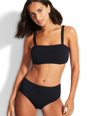 Seafolly Sea Dive DD Bandeau Bra In Black, view 3, click to see full size