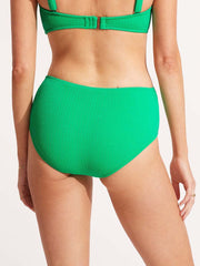 Seafolly Sea Dive Wide Side Retro In Jade, view 2, click to see full size