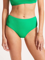 Seafolly Sea Dive Wide Side Retro In Jade, view 1, click to see full size