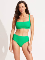 Seafolly Sea Dive Wide Side Retro In Jade, view 3, click to see full size