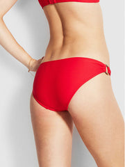 Seafolly Summer Sea Ring Side Hipster Chilli, view 2, click to see full size