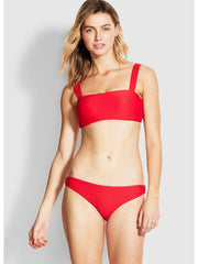 Seafolly Summer Sea Ring Side Hipster Chilli, view 4, click to see full size