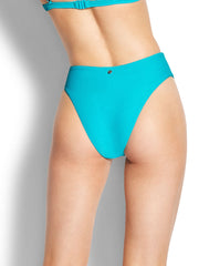Seafolly Essentials High Waisted Bottom In Scuba Blue, view 2, click to see full size