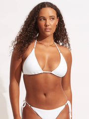 Seafolly Sea Dive Slide Triangle in White, view 1, click to see full size