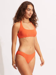 Seafolly Sea Dive Scoop Neck Halter in Mandarin, view 3, click to see full size