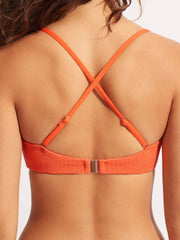 Seafolly Sea Dive Scoop Neck Halter in Mandarin, view 4, click to see full size