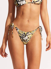 Seafolly Take Flight Tie Side Rio Bottom in Wild Lime, view 1, click to see full size
