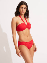 Seafolly SF Collective Halter Bandeau in Chilli Red, view 3, click to see full size