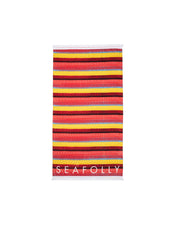 Seafolly Baja Stripe Towel Saffron, view 1, click to see full size