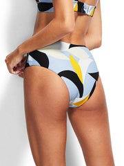Seafolly Aloha Hi Waist Bottoms Steel Blue, view 2, click to see full size