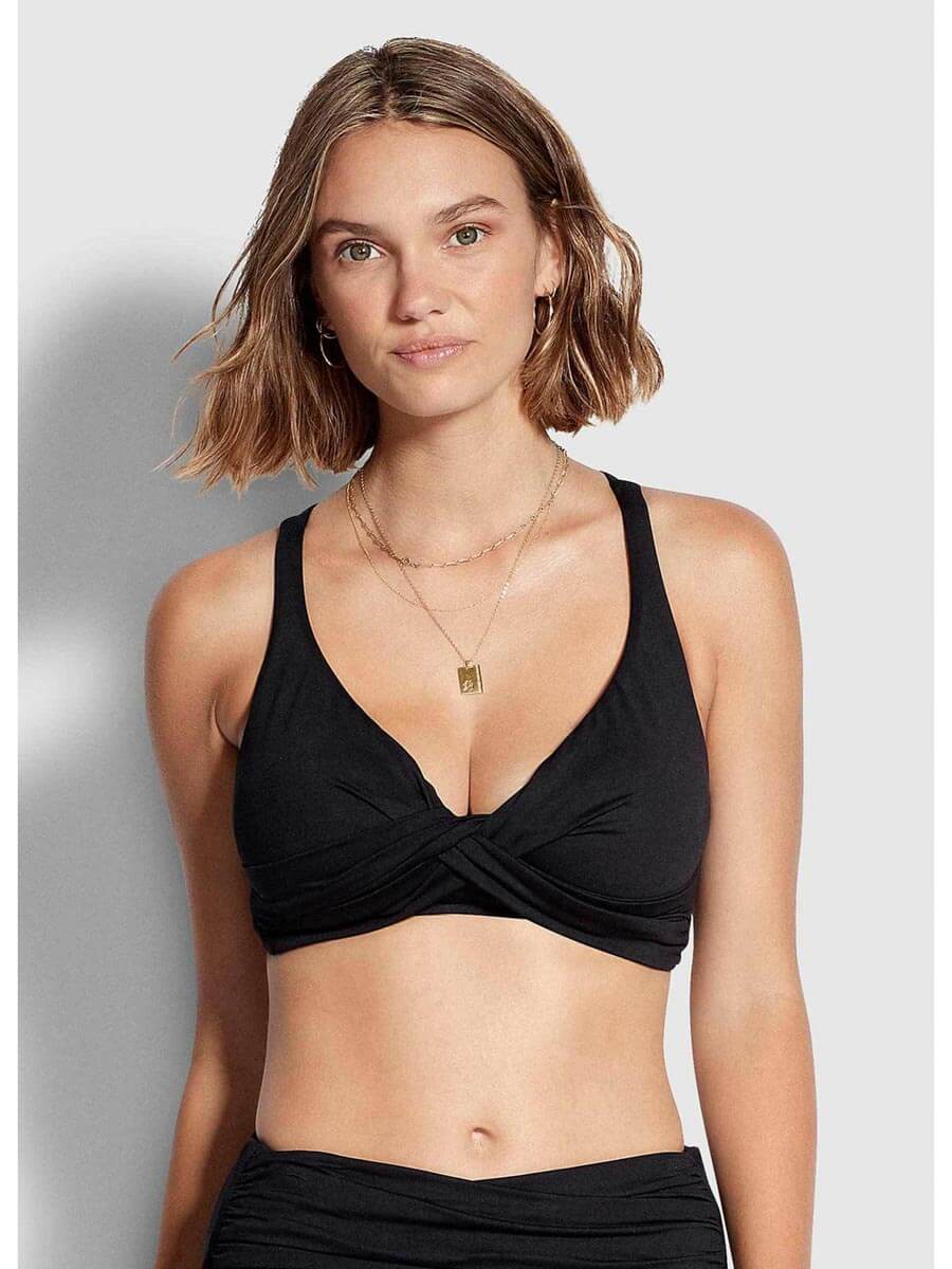 Seafolly DD Double Wrap Front Bra in Black – Sandpipers