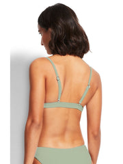 Seafolly Seaside Soiree Fixed Triangle Bra In Thyme, view 2, click to see full size