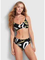 Seafolly Laguna Wide Side Retro in Black, view 3, click to see full size