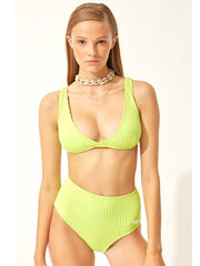 Solid & Striped The Beverly Top Chartreuse Rib, view 1, click to see full size