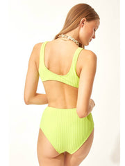 Solid & Striped The Beverly Top Chartreuse Rib, view 2, click to see full size
