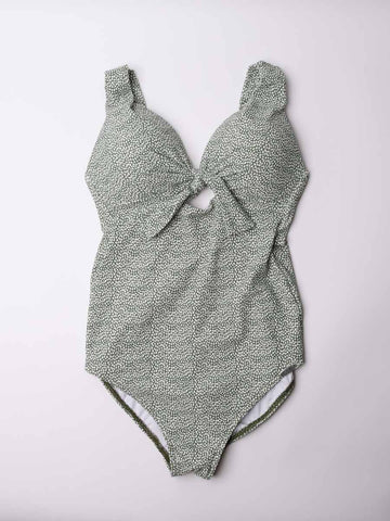 Sunflair One Piece Keyhole In Green/White