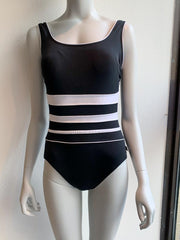 TYR Solid Stripe Panel Tank Black/White, view 1, click to see full size