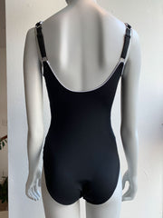 TYR Solid Stripe Panel Tank Black/White, view 2, click to see full size