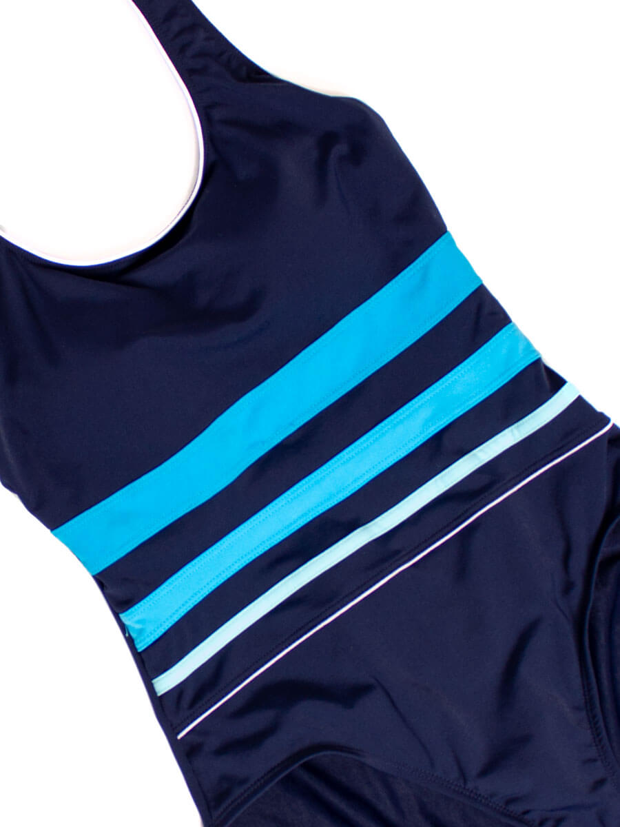 TYR Solid Stripe Panel Tank In Navy/Antibes